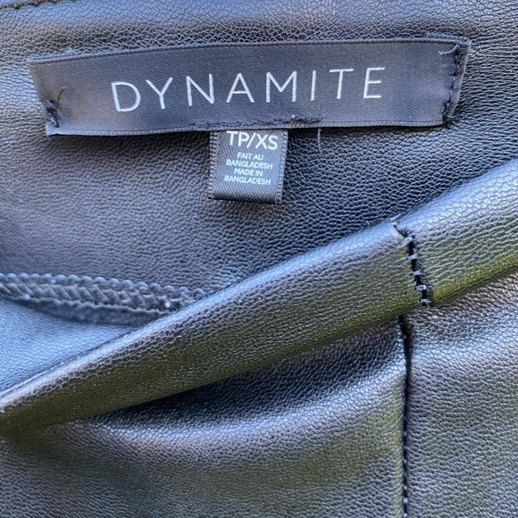 NWOT Black leather pull on leggings - Picture 3 of 4